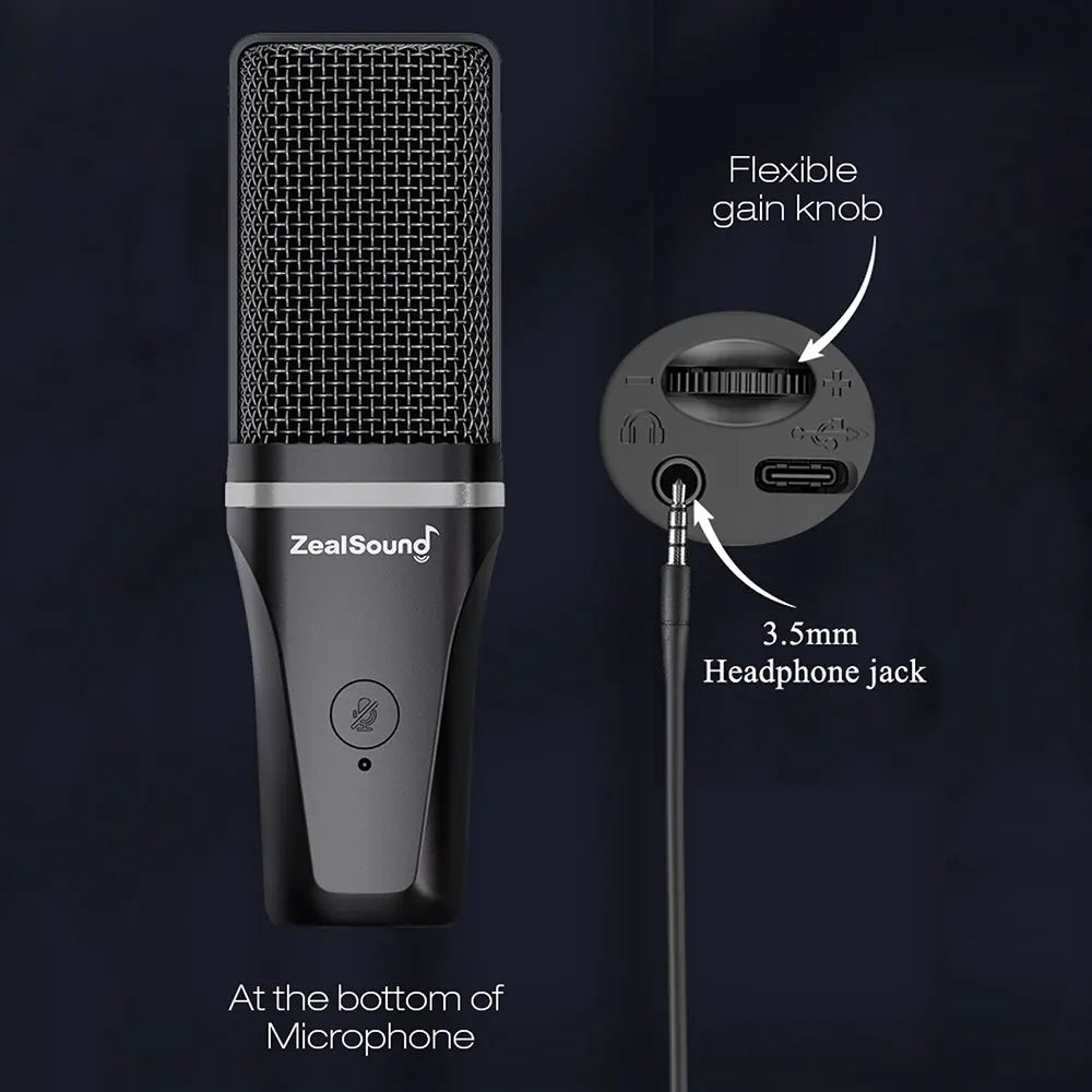 RGB Recording Microphone With Articulated Arm/USB Condenser
