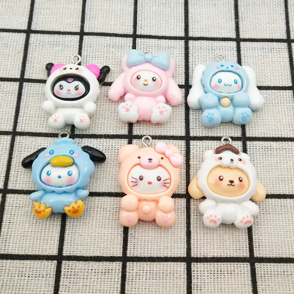 10pcs Resin Cartoon Charm Jewelry Accessories