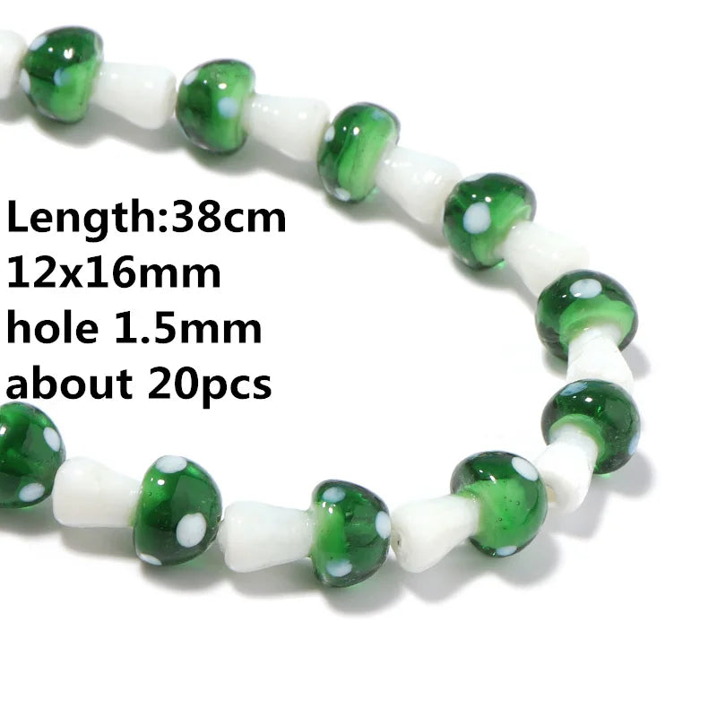 Colourful Lampwork Beads Glass Mushroom