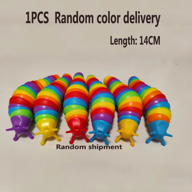 3D Colorful Slug Snail Toy Articulated Flexible