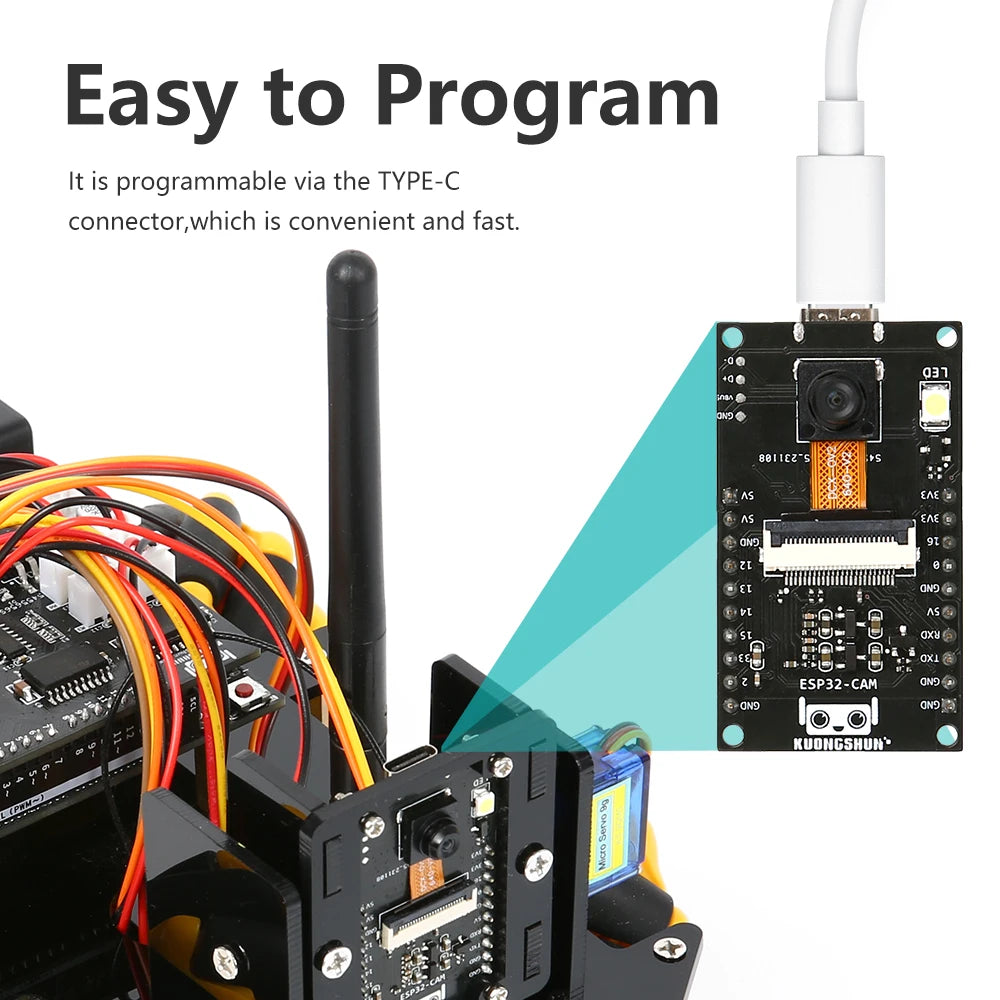 Smart Robot Car ESP32 Camera Robotics Starter Kit for Arduino