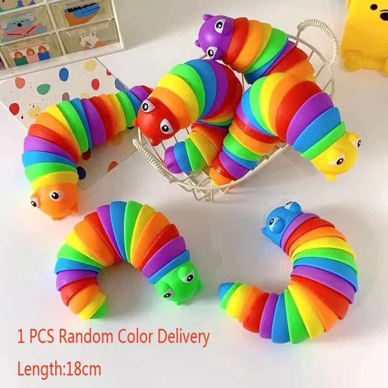 3D Colorful Slug Snail Toy Articulated Flexible