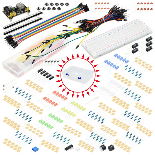 Beginner Robotics Kit with 830-Point Breadboard