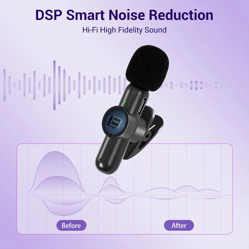 Wireless Lavalier Microphone Mini Portable