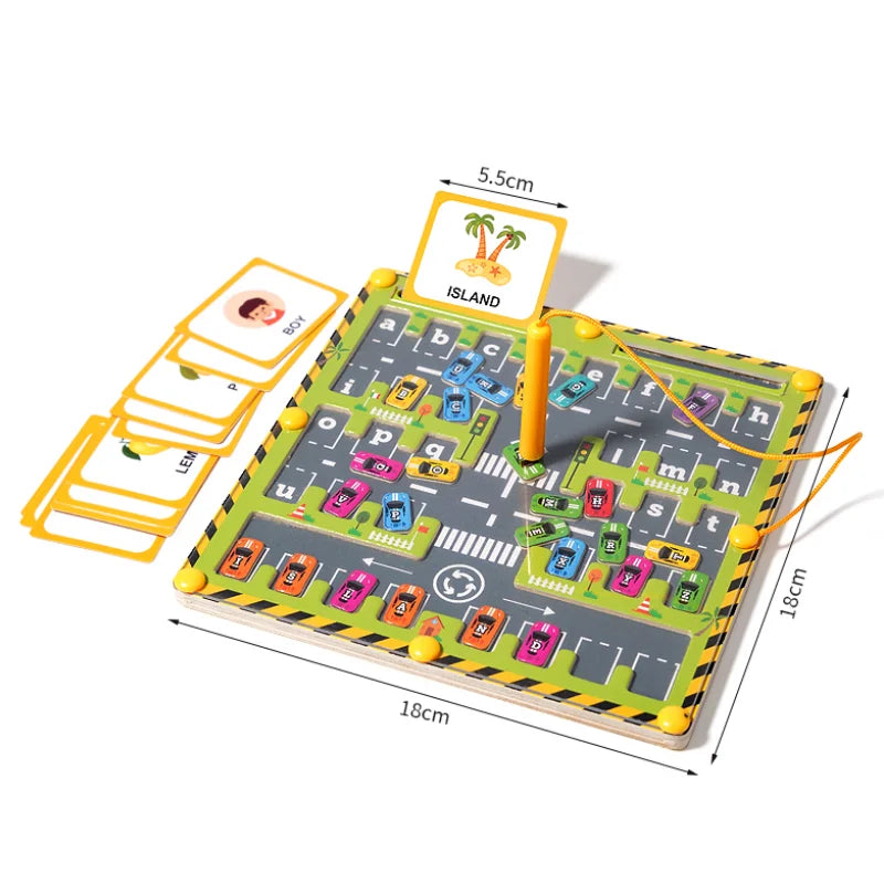 Magnetic Car Alphabet Maze Montessori Toys