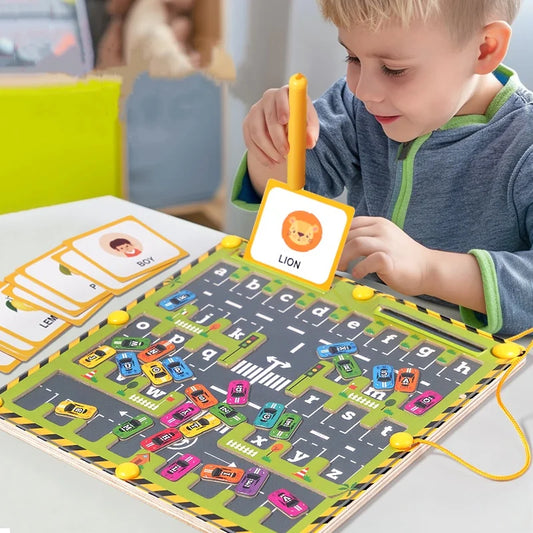 Magnetic Car Alphabet Maze Montessori Toys