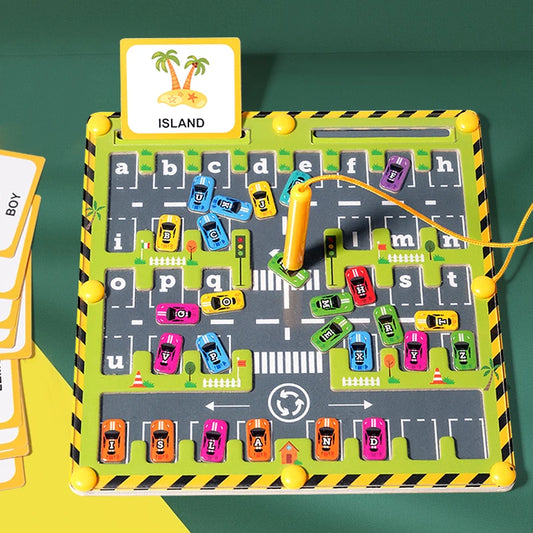 Magnetic Car Alphabet Maze Montessori Toys