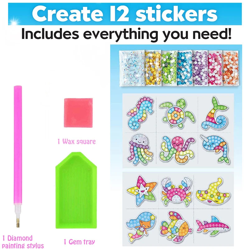 12 Create Big Gem Diamond Painting Sticker Kit