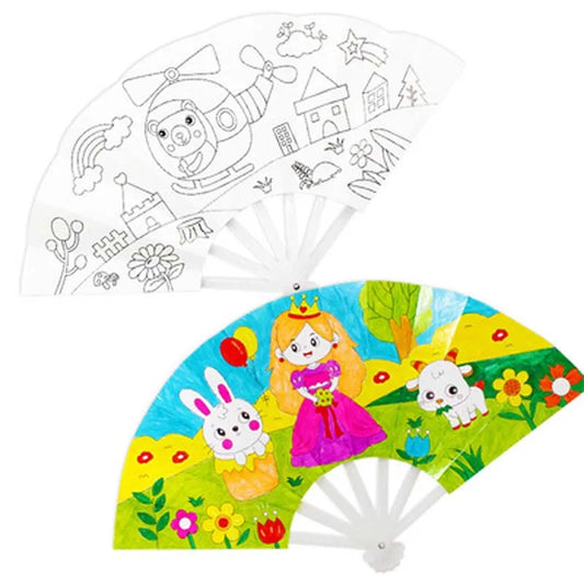 Painting Summer Fan DIY Toys For Children
