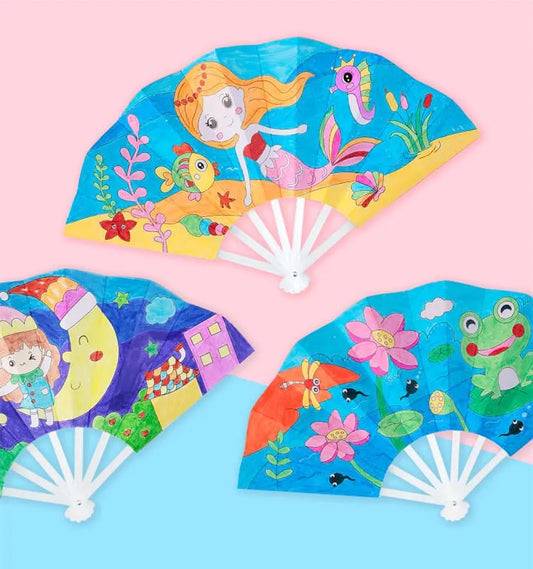 Painting Summer Fan DIY Toys For Children