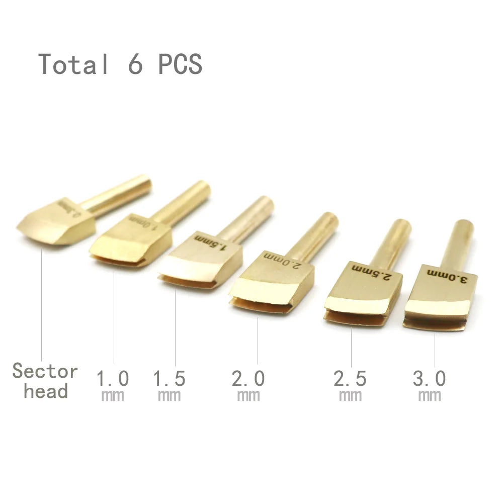 Soldering Iron Tips Edging Creaser Brass Head for Leather