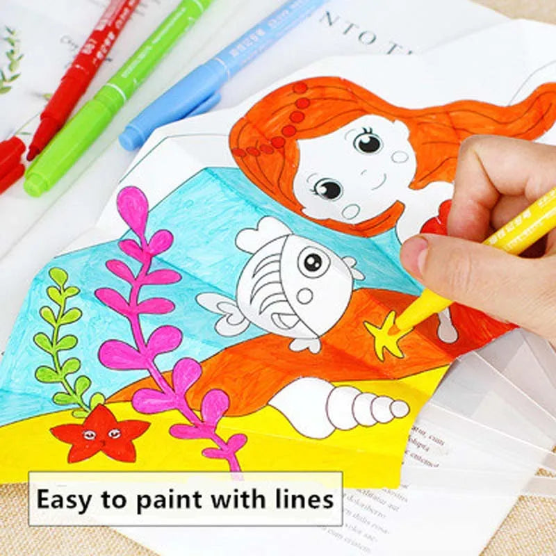 Painting Summer Fan DIY Toys For Children