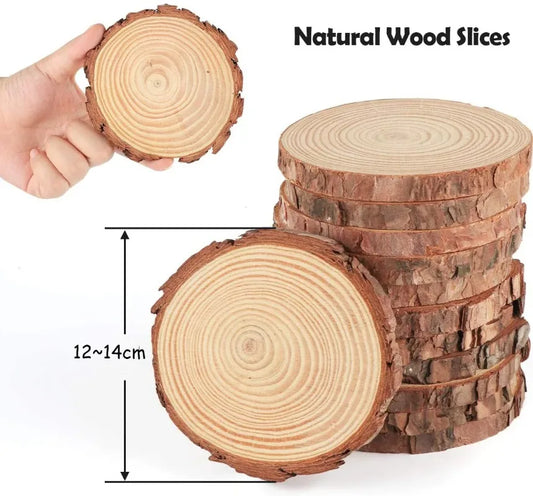 3-16CM/1-10pcsThick Natural Pine Round Unfinished Wood Slices