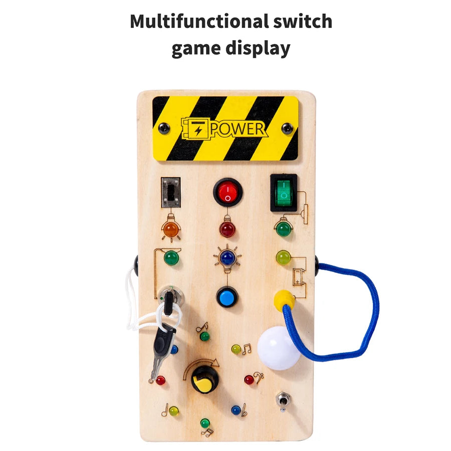 Montessori LED wooden Busy Board Sensory Toys