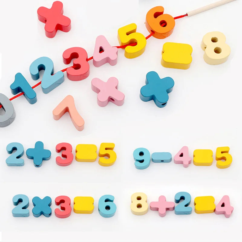 Kids Montessori Wooden Lacing Toy