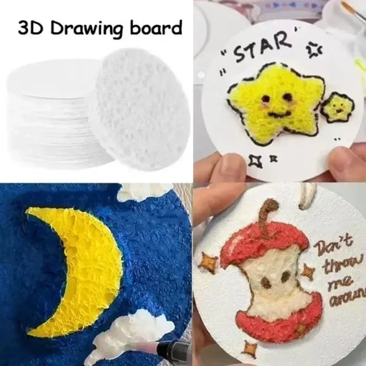 10/100Pcs 3D Drawing Magic Canvas Sponge