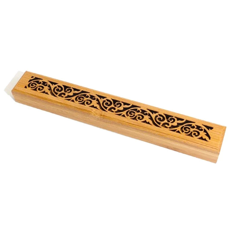 1pc Natural Bamboo Incense Burner With Laying Plate