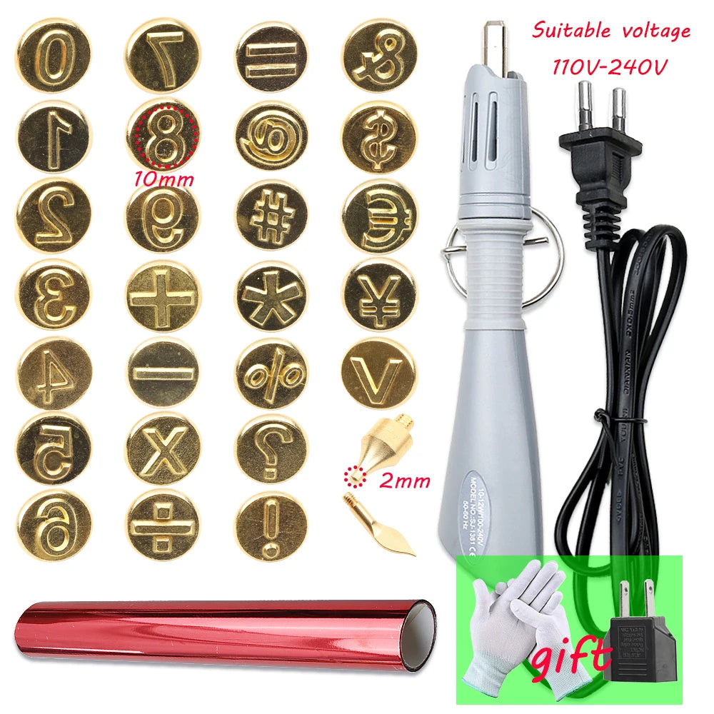 EU Plug Heated Foil Pen Hot Stamping Applicator Kit