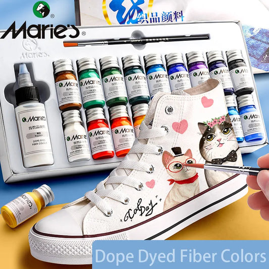 Fiber Permanent Fabric Paint Set 12/36 Colors