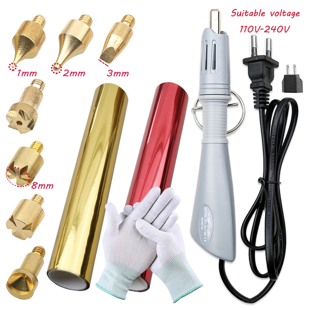 EU Plug Heated Foil Pen Hot Stamping Applicator Kit