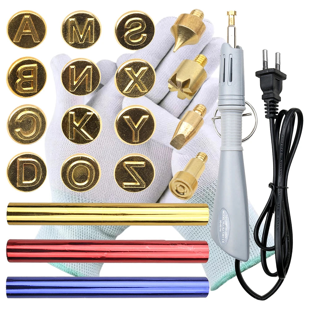 EU Plug Heated Foil Pen Hot Stamping Applicator Kit