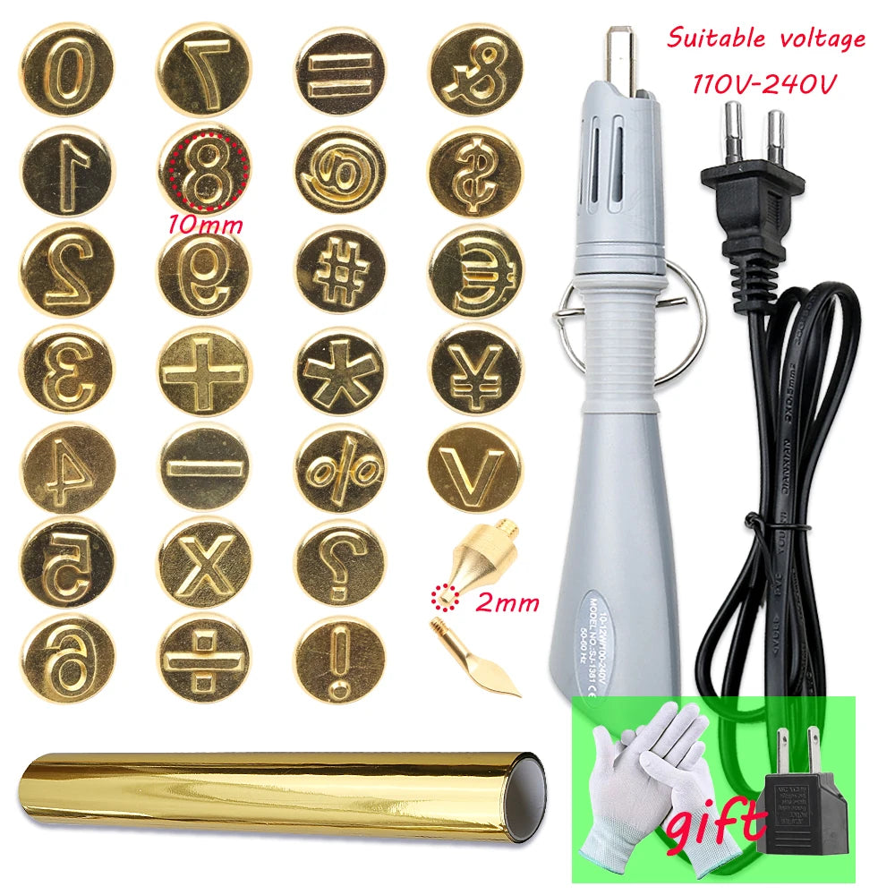 EU Plug Heated Foil Pen Hot Stamping Applicator Kit