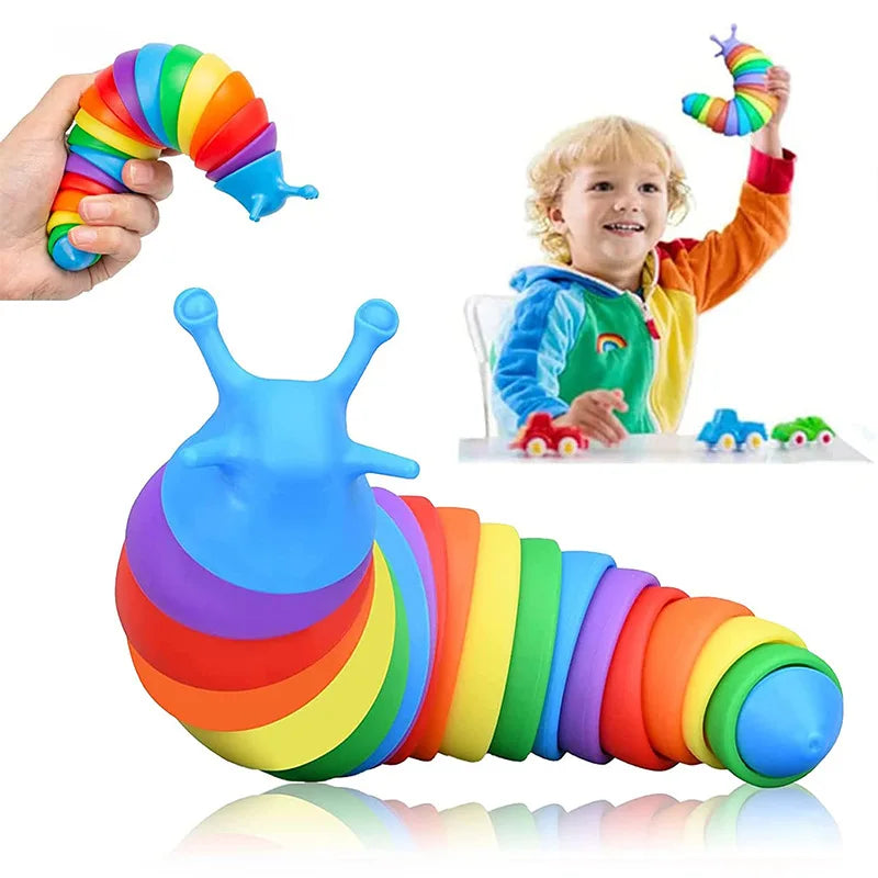 3D Colorful Slug Snail Toy Articulated Flexible