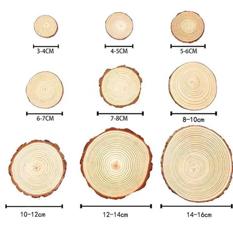3-16CM/1-10pcsThick Natural Pine Round Unfinished Wood Slices