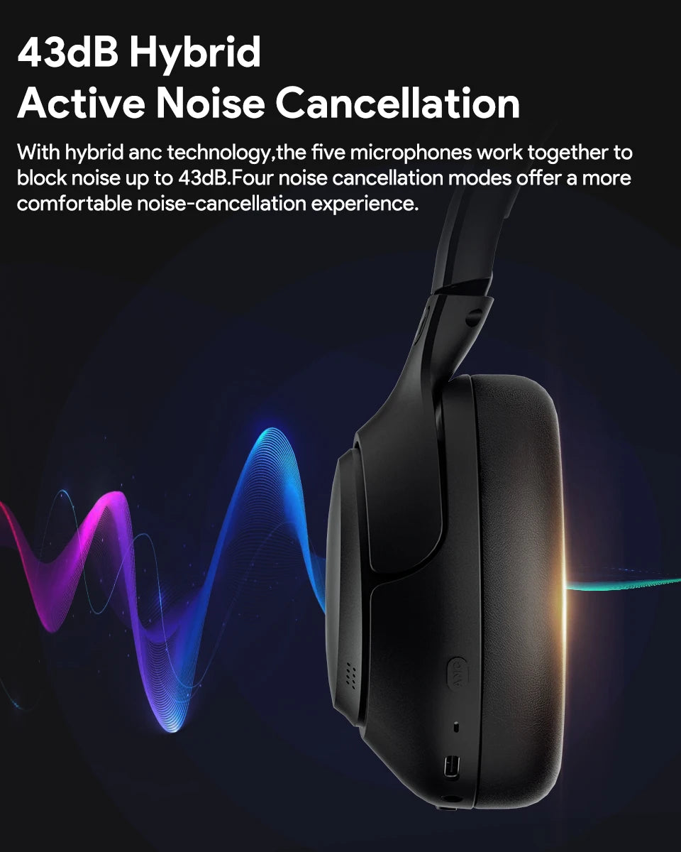 Wireless Headphones Bluetooth Noise Cancellation