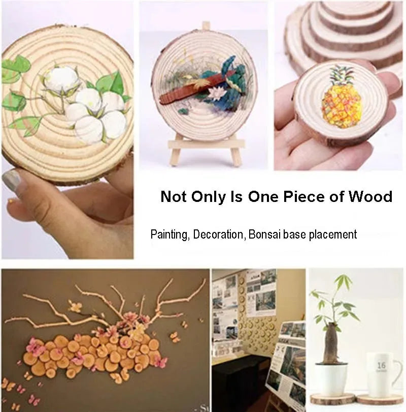 3-16CM/1-10pcsThick Natural Pine Round Unfinished Wood Slices