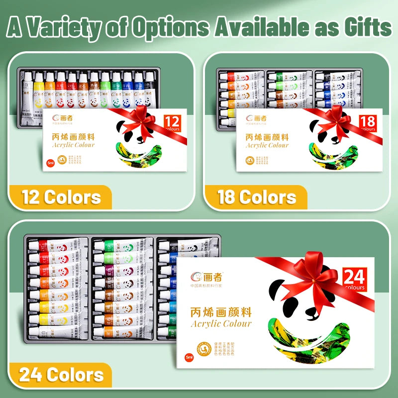 Acrylic Paint Set 12/18/24 Colors 5ml/0.17ozk
