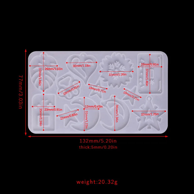 Earring Pendant Silicone Mold Epoxy Resin Jewelry Making Molds