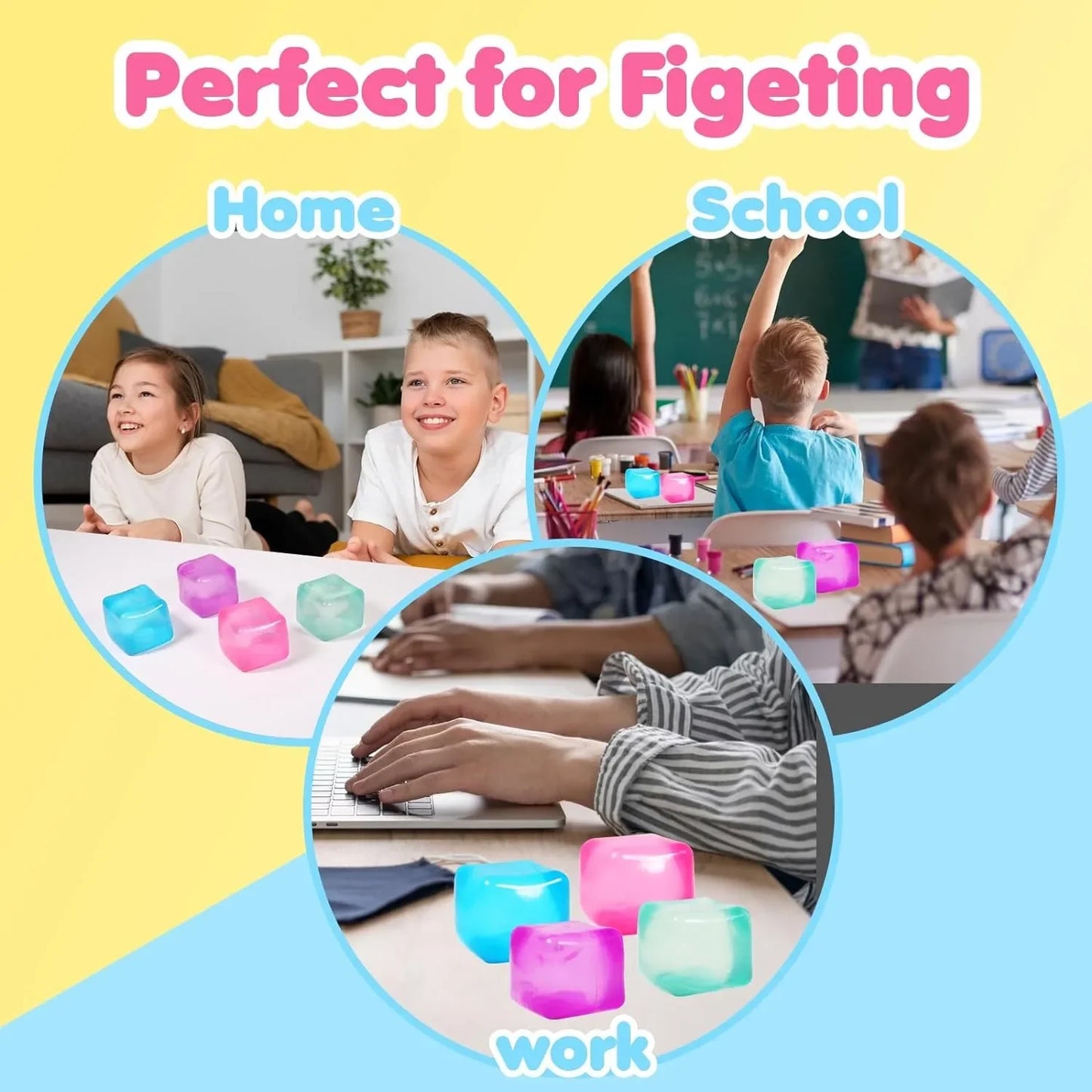 Gel Ice Cube Square Toys Stress Relief Sensory Toy