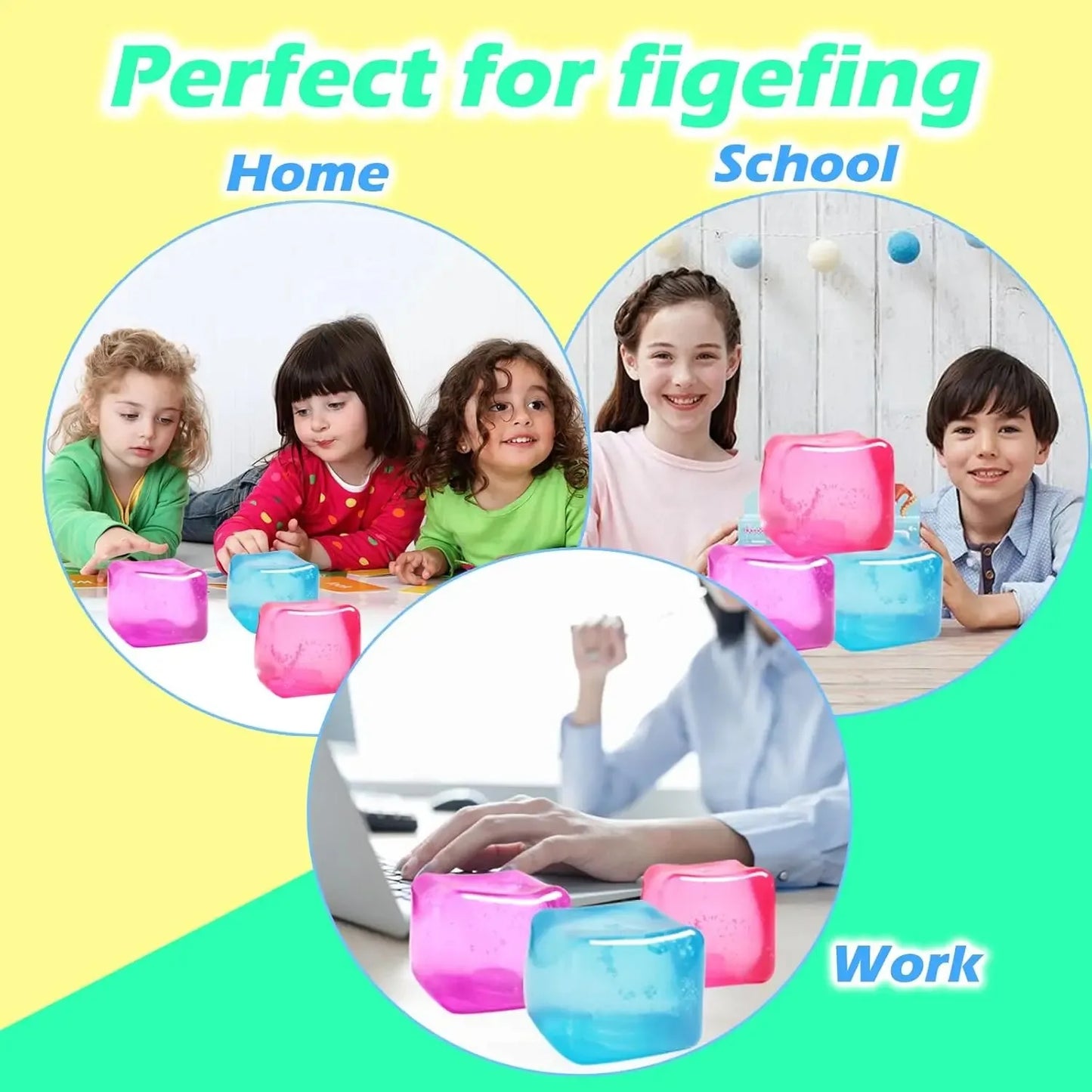 Gel Ice Cube Square Toys Stress Relief Sensory Toy