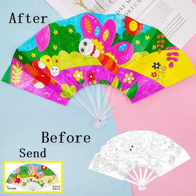Painting Summer Fan DIY Toys For Children