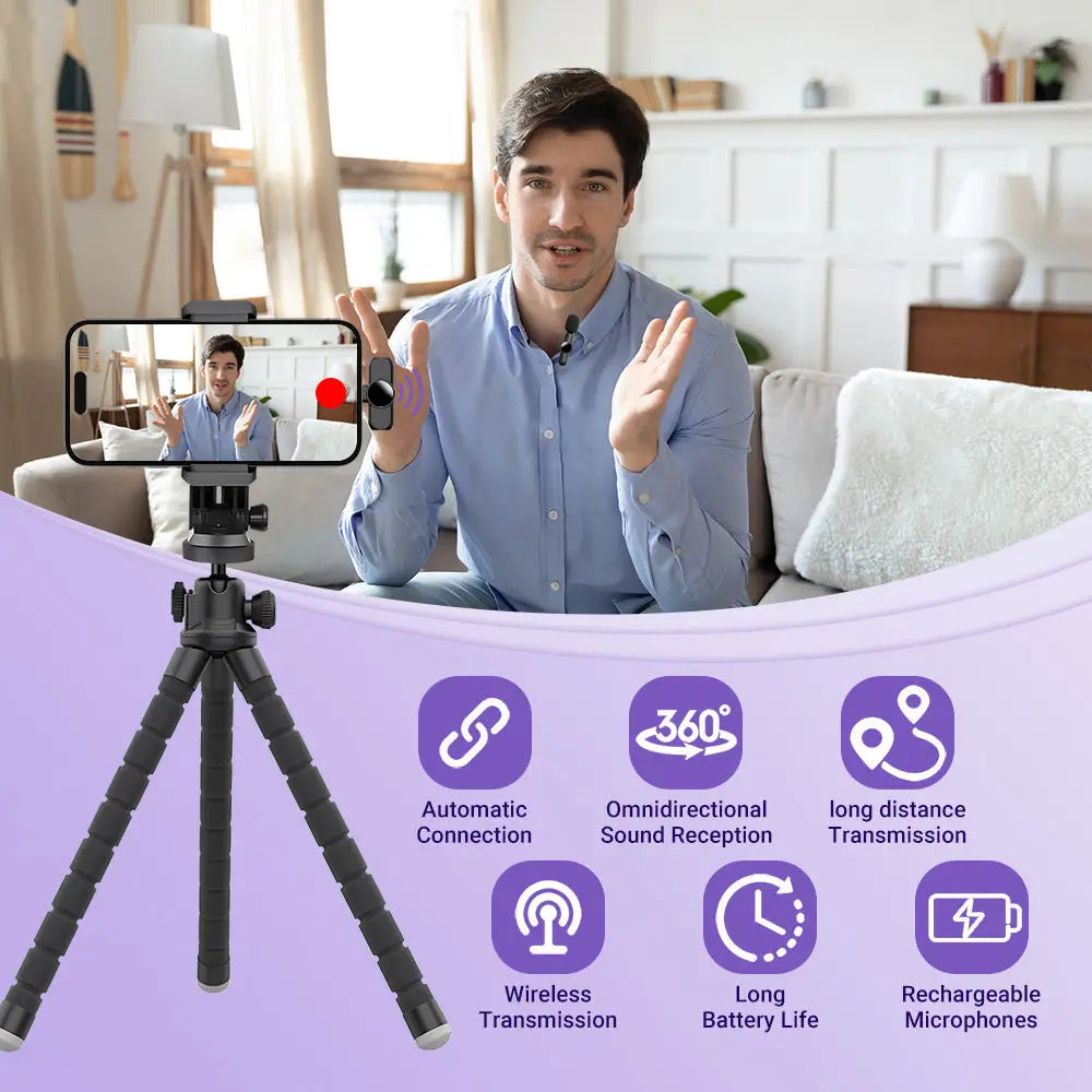 Wireless Lavalier Microphone Mini Portable