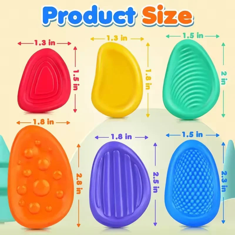 6Pcs Fidget Toys Adults Sensory Silicone Stone