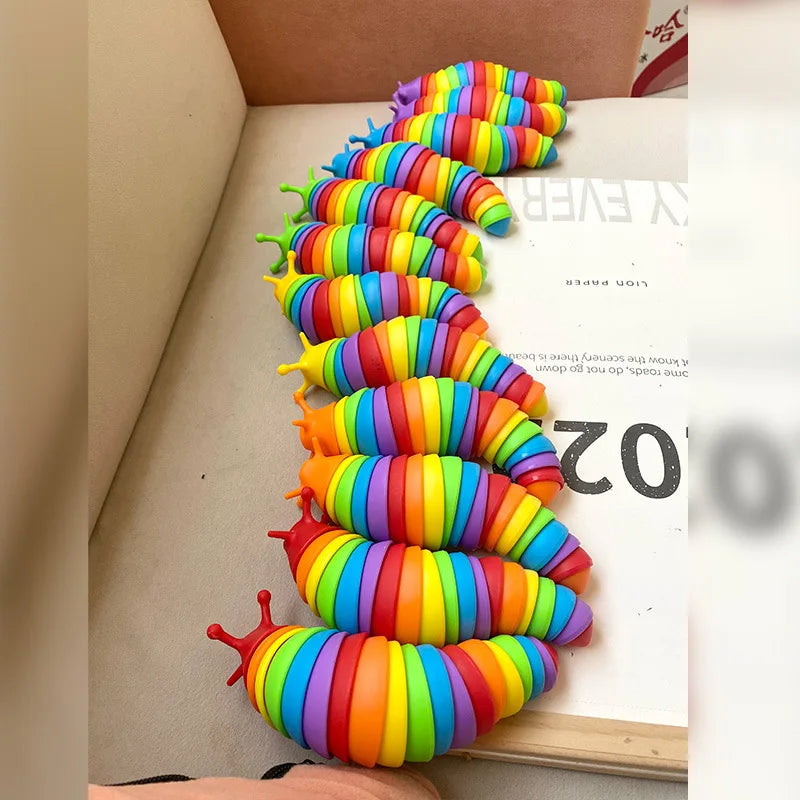3D Colorful Slug Snail Toy Articulated Flexible