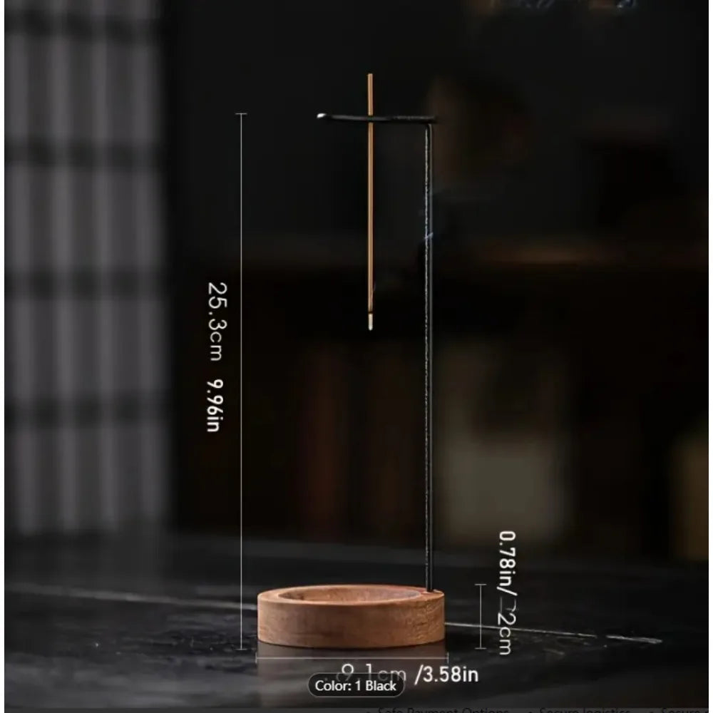 Burner Incense Stick Holder Wooden Round Incense Tray Ornament