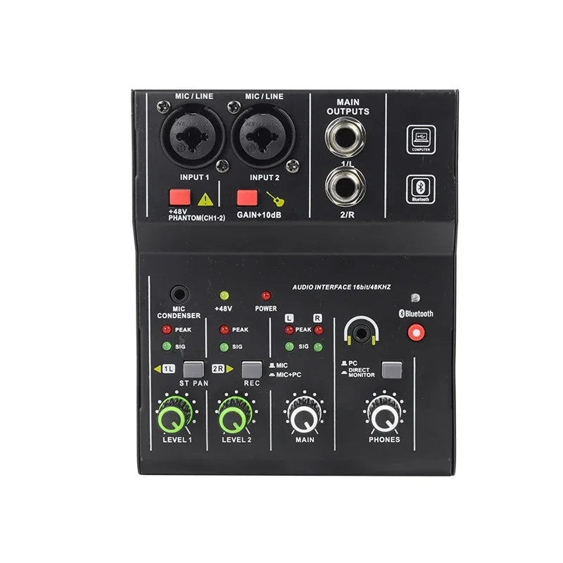 2 Channels Console Mini USB MIXER