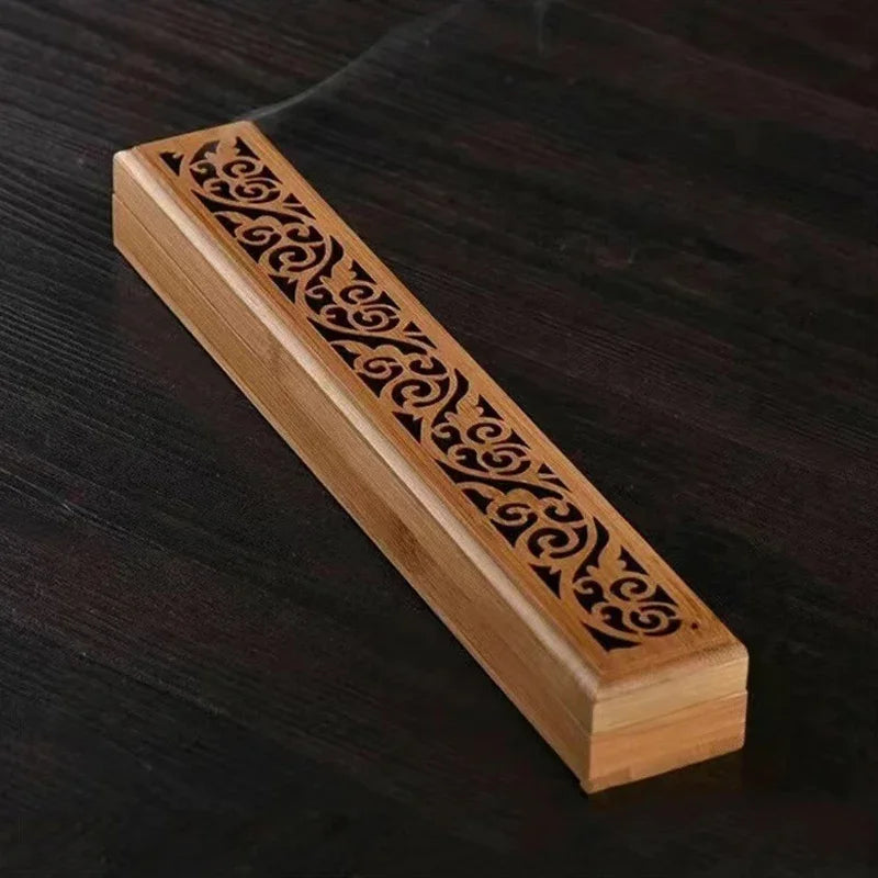 1pc Natural Bamboo Incense Burner With Laying Plate