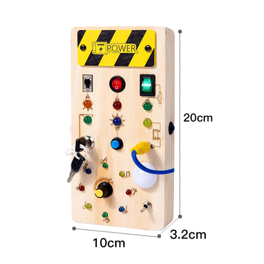 Montessori LED wooden Busy Board Sensory Toys