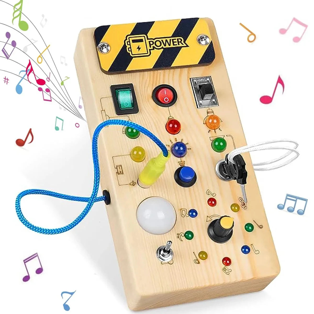 Montessori LED wooden Busy Board Sensory Toys