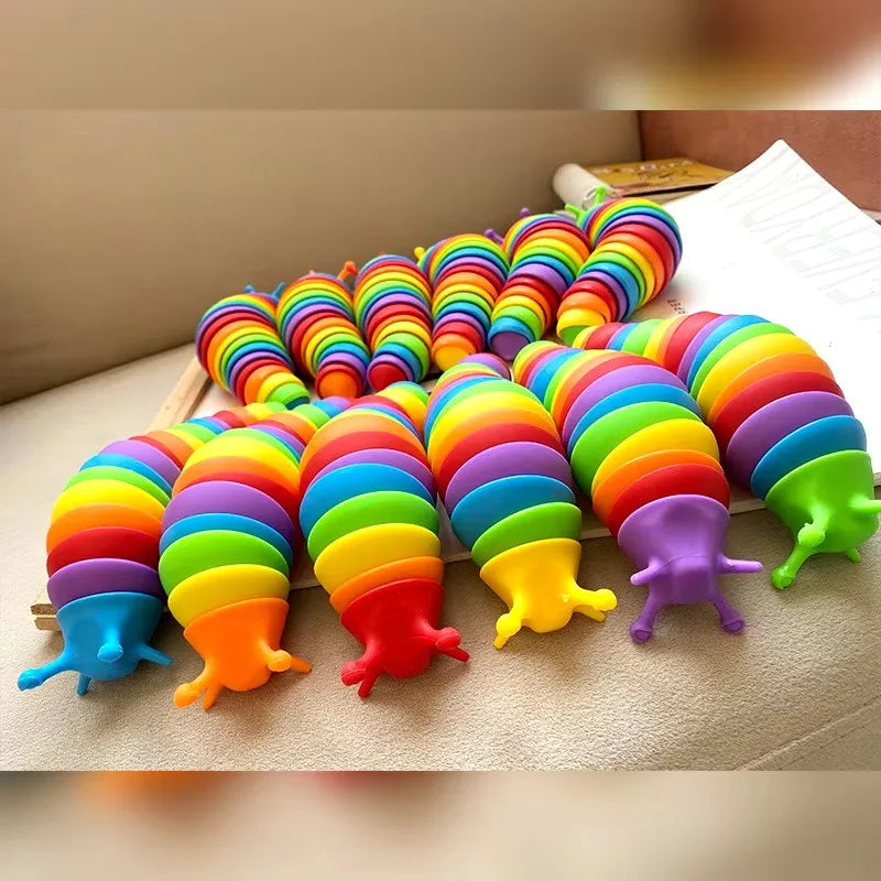 3D Colorful Slug Snail Toy Articulated Flexible