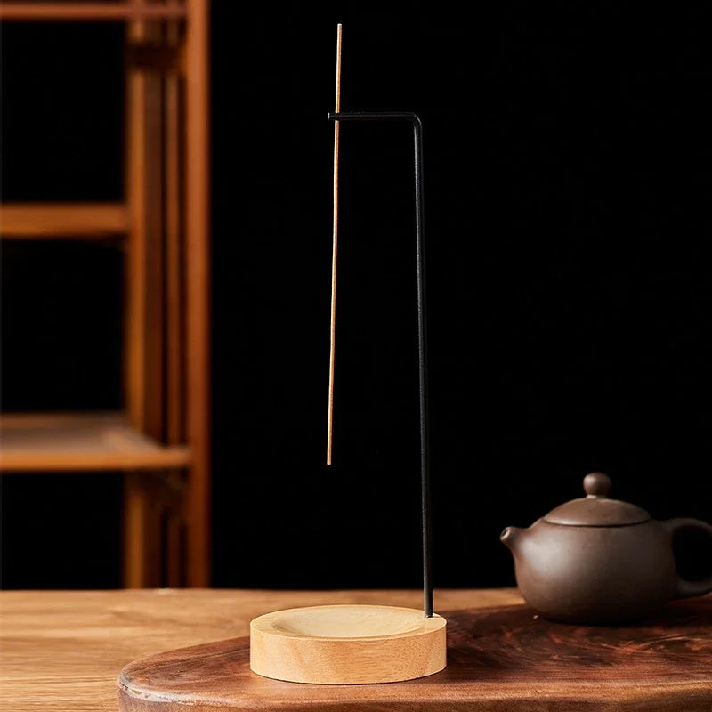 Burner Incense Stick Holder Wooden Round Incense Tray Ornament
