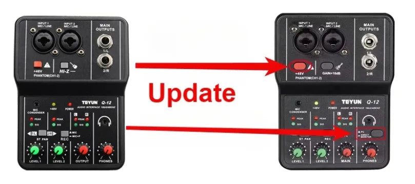 2 Channels Console Mini USB MIXER