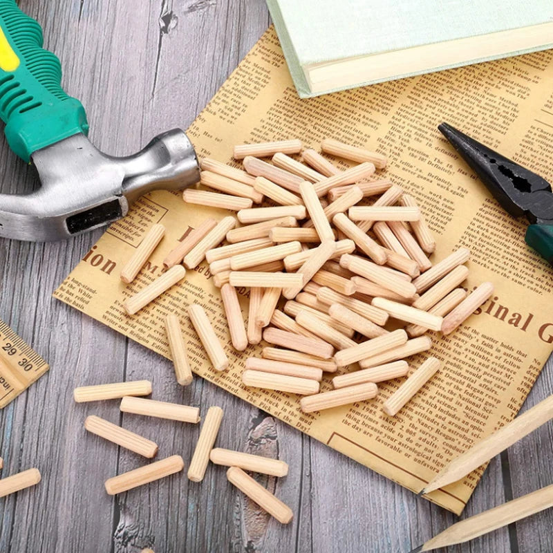 Round Fluted Wood Craft Dowel Pins