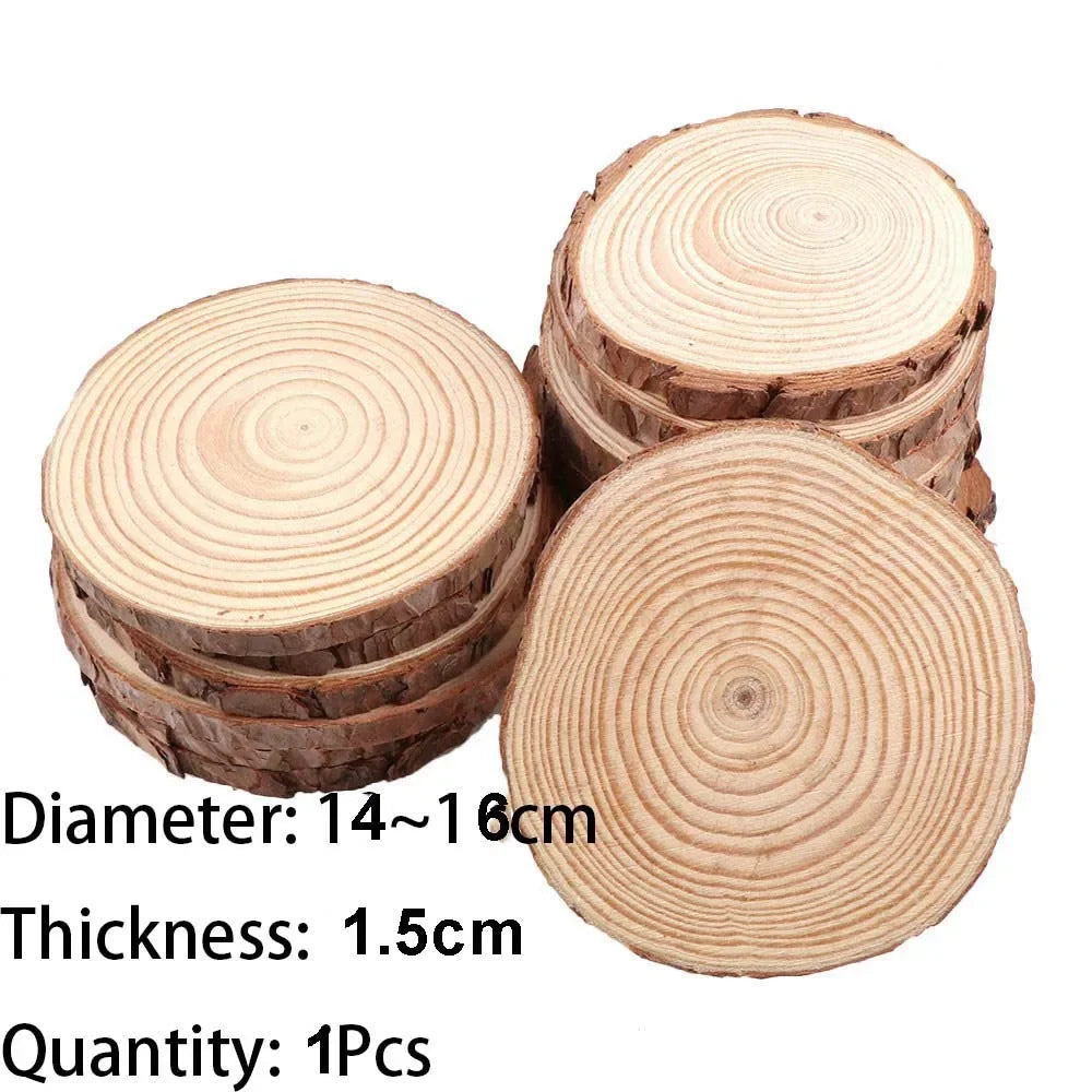 3-16CM/1-10pcsThick Natural Pine Round Unfinished Wood Slices