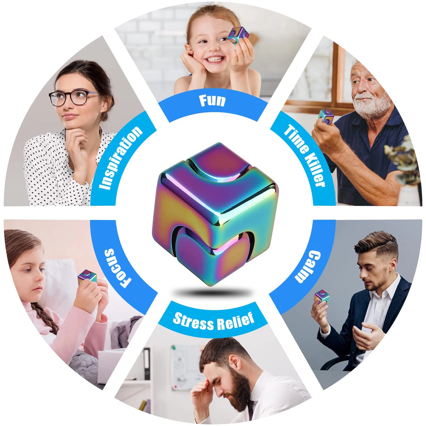 Metal Cube Spinner Fidget Toy