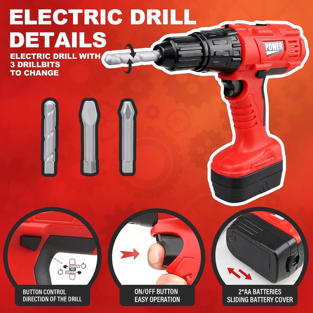 Power Construction Tool Set with Electric for kids